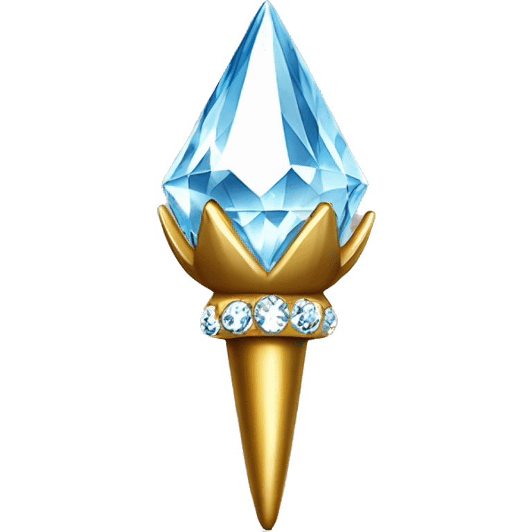 diamond Acorn, sparkling like a diamond, with short top and stem made of gold and diamond emoji