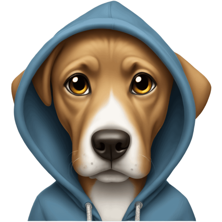 Dog wearing hoodie emoji