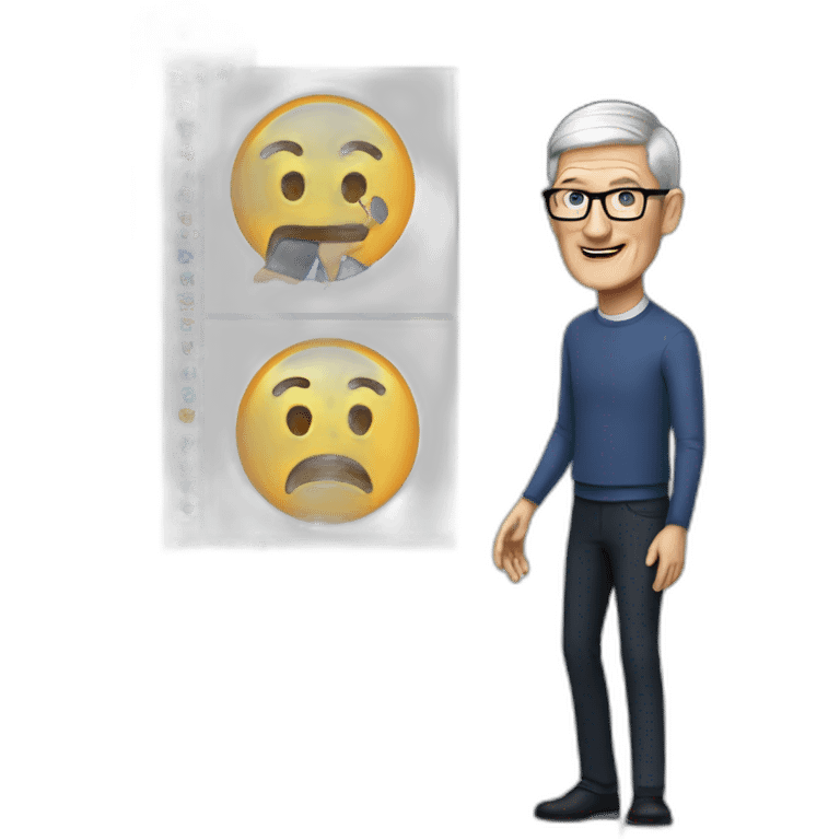 Tim Cook making presentation emoji