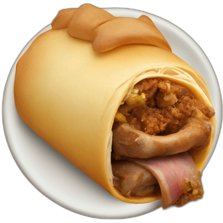 A Sri Lankan eating a mutton roll emoji