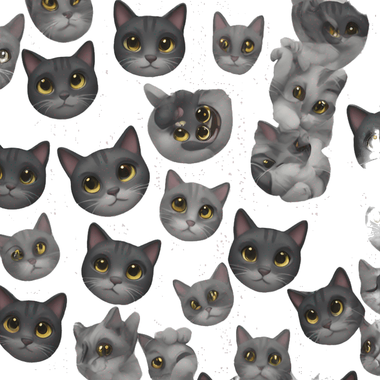 black and grey cats emoji