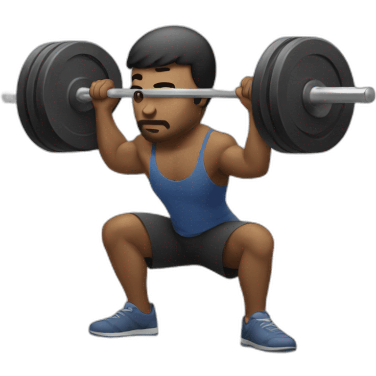 Man squatting barbell emoji