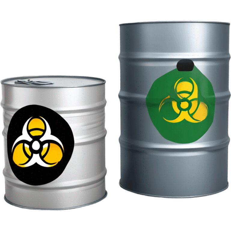 Biohazard symbol on a metal barrel emoji