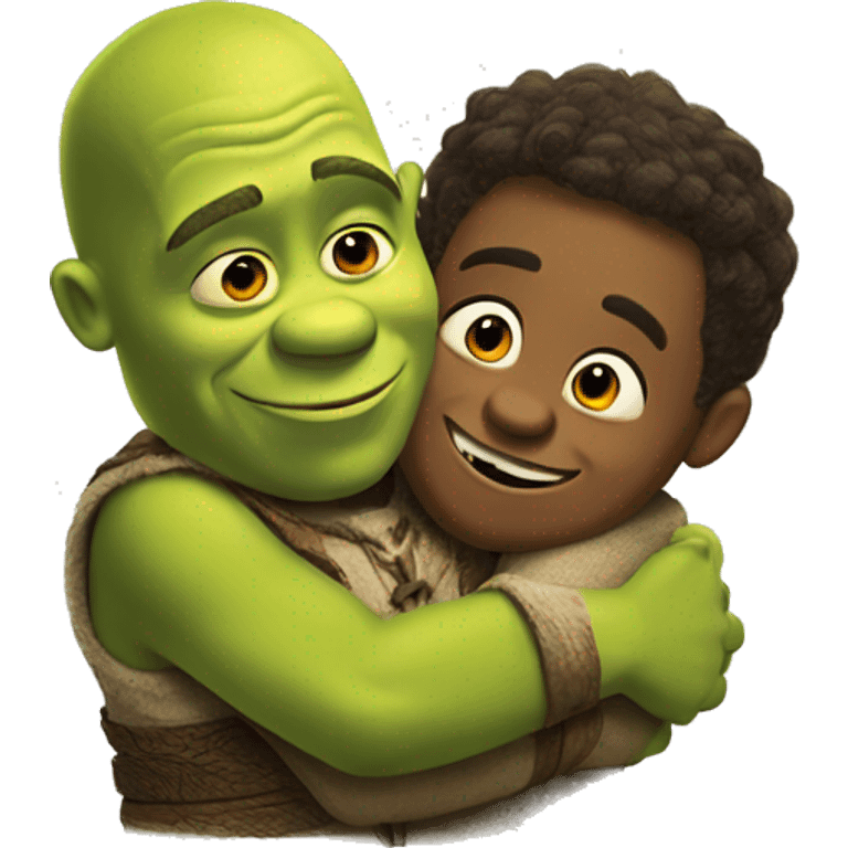 shrek and african hugging  emoji