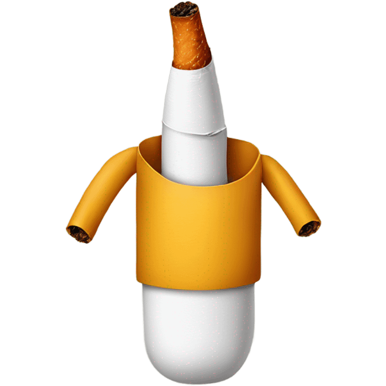 Cigarette with the arms, legs, and torso of a person emoji