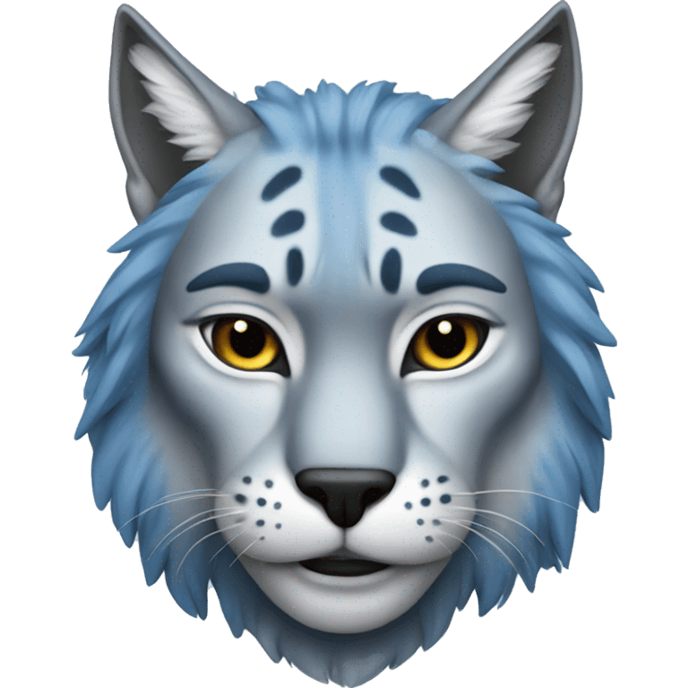 A blue lynx emoji