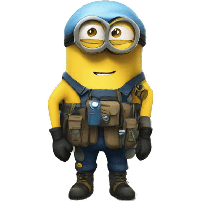 A Minion in survival gear in the forest   emoji