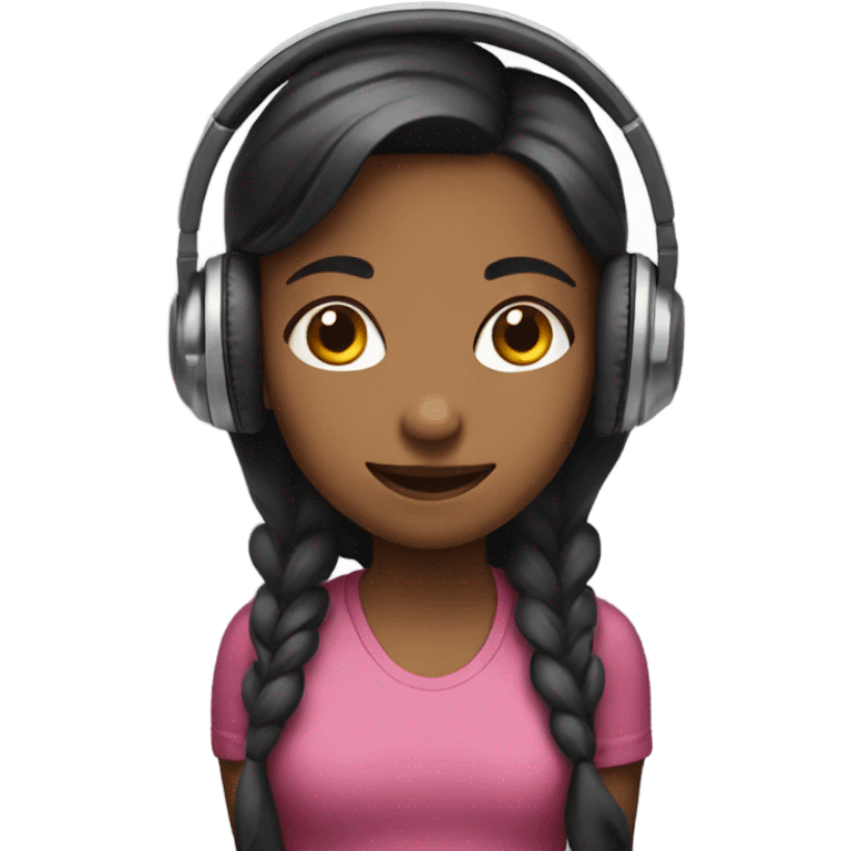 girl with headphones smirking emoji