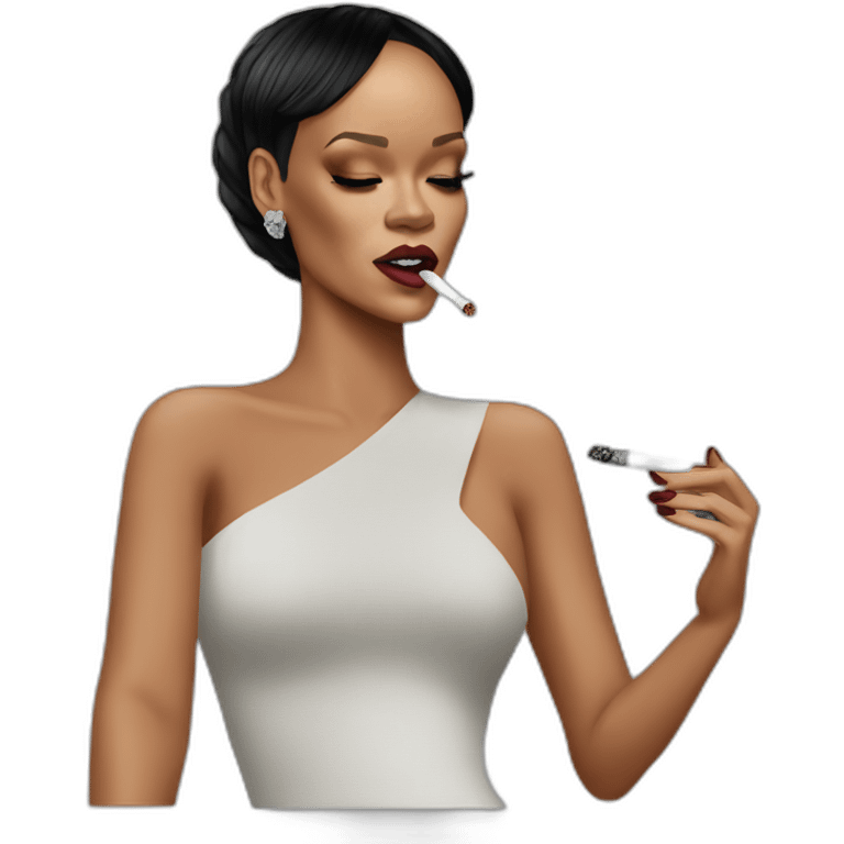 Rihanna qui fume une cigarette emoji