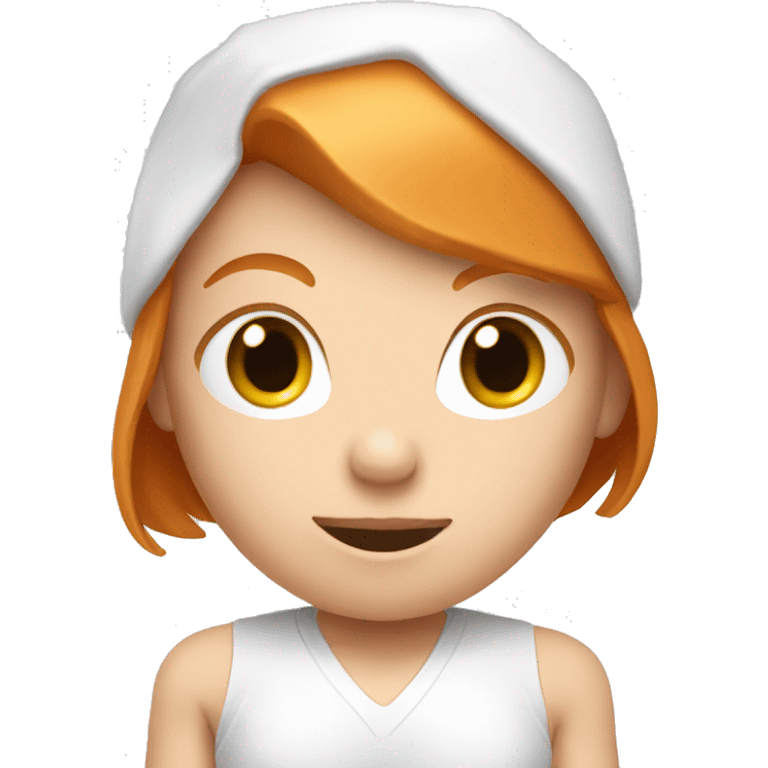 Ginger girl in white boxing gloves emoji