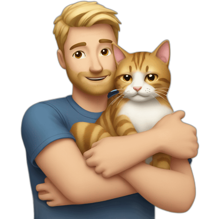 man hug cat emoji