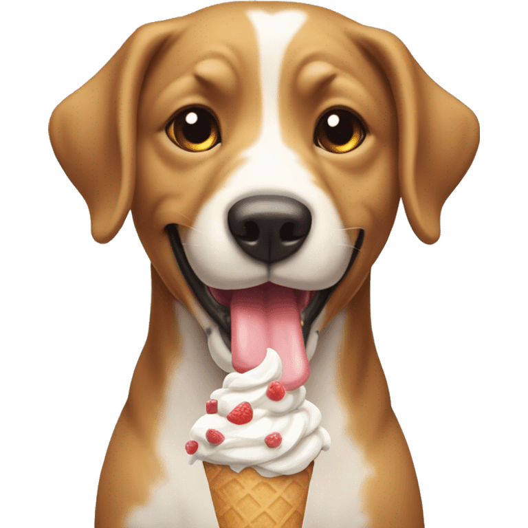 Perro comiendo helado  emoji