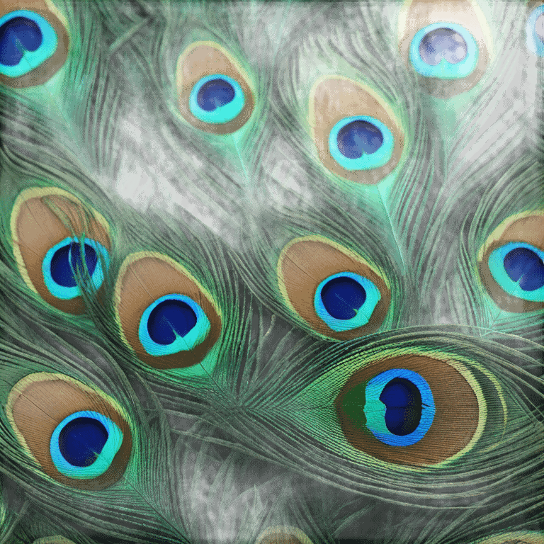 teal peacock feather emoji