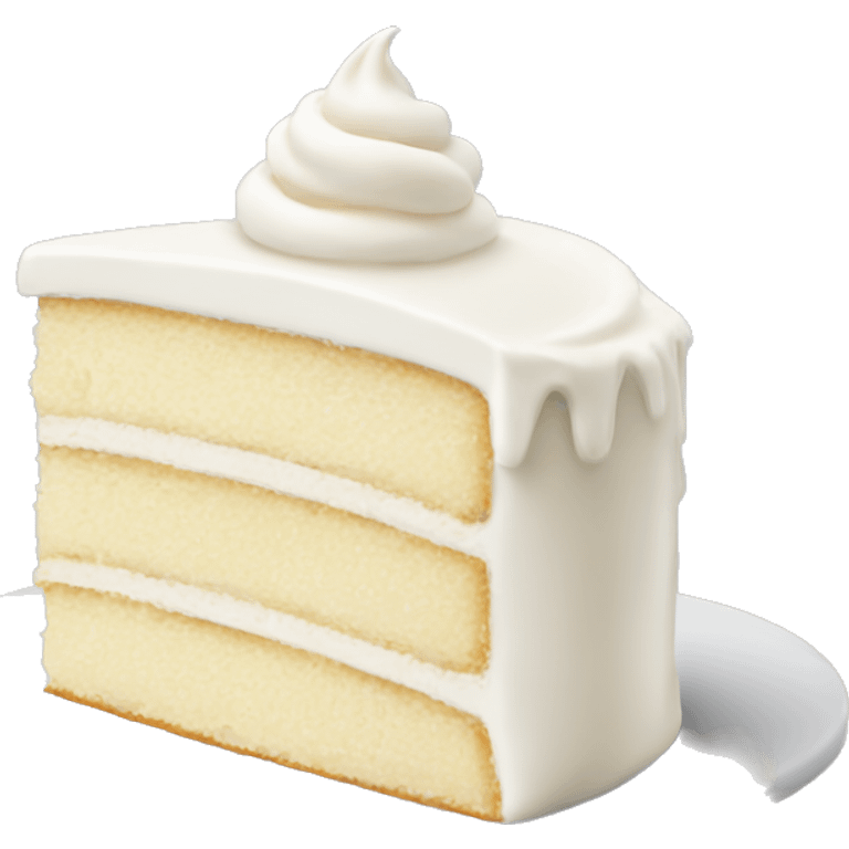 soft white cake with cream without topping  emoji