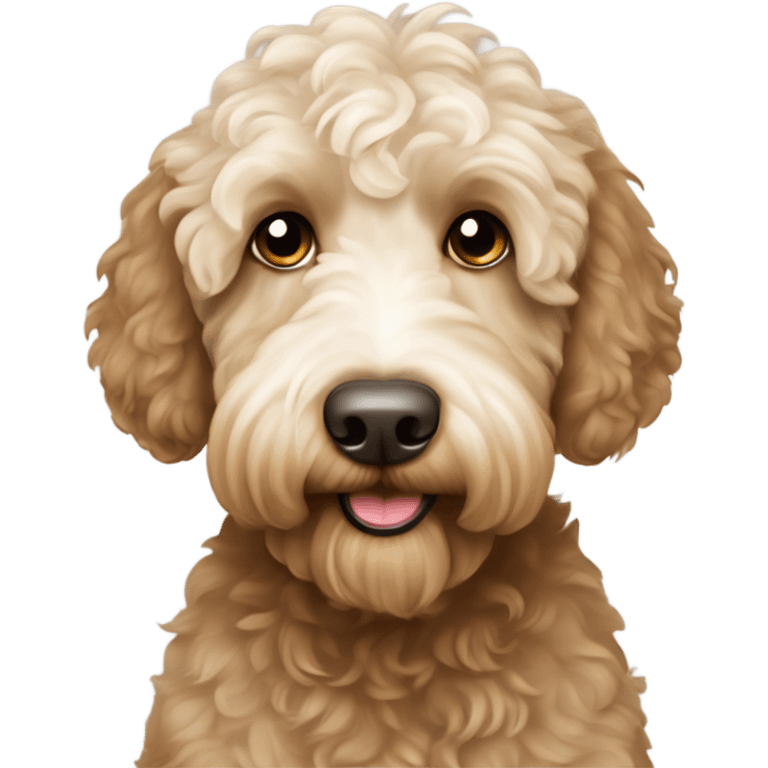 perro raza labradoodle color marrón clarito emoji