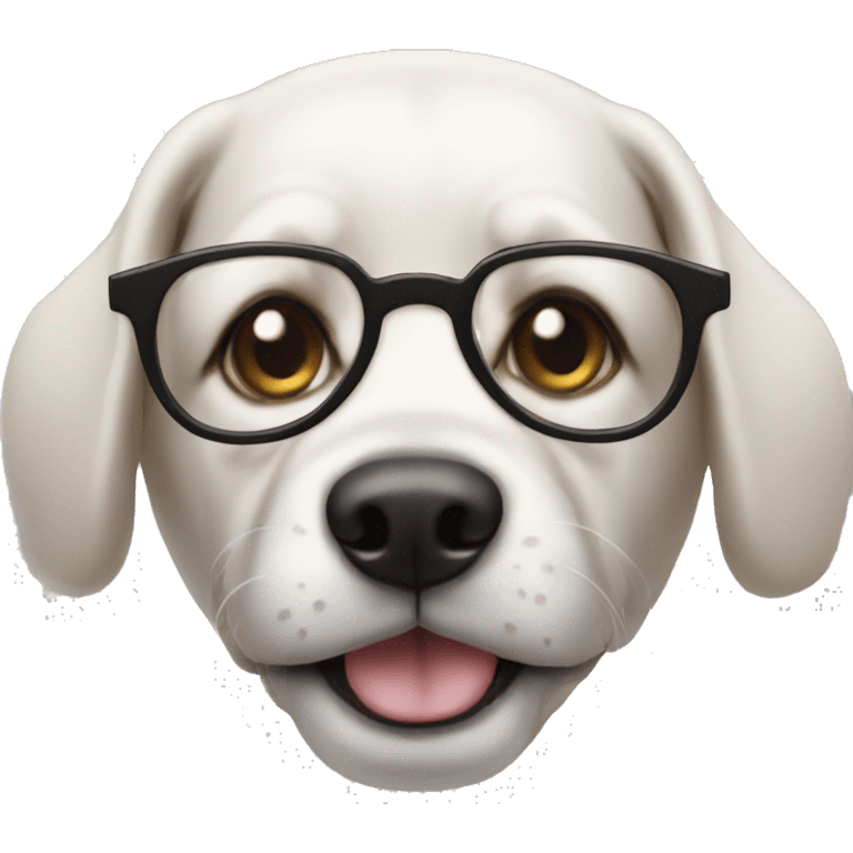 Dog wearing glasses emoji