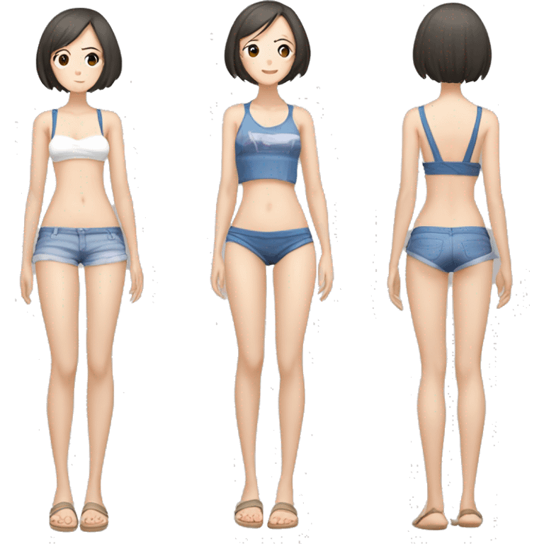 full body Mizuhara Chizuru rent a girlfriend, beach outfit,  sleeping emoji