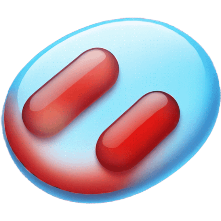 blue & RED TRANSLUCENT  pill emoji