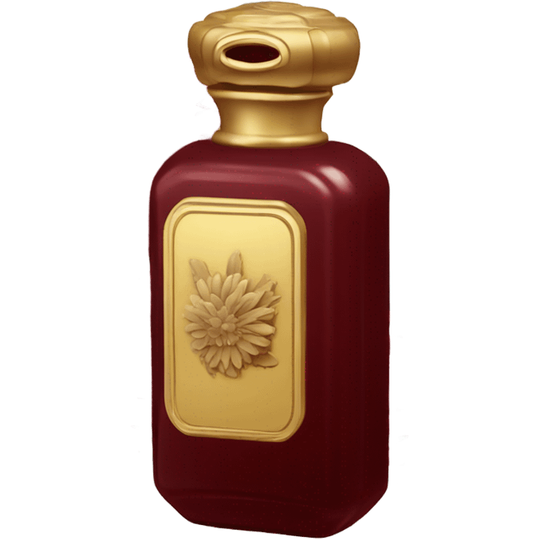 Dark red vintage French style perfume bottle with red asters emoji