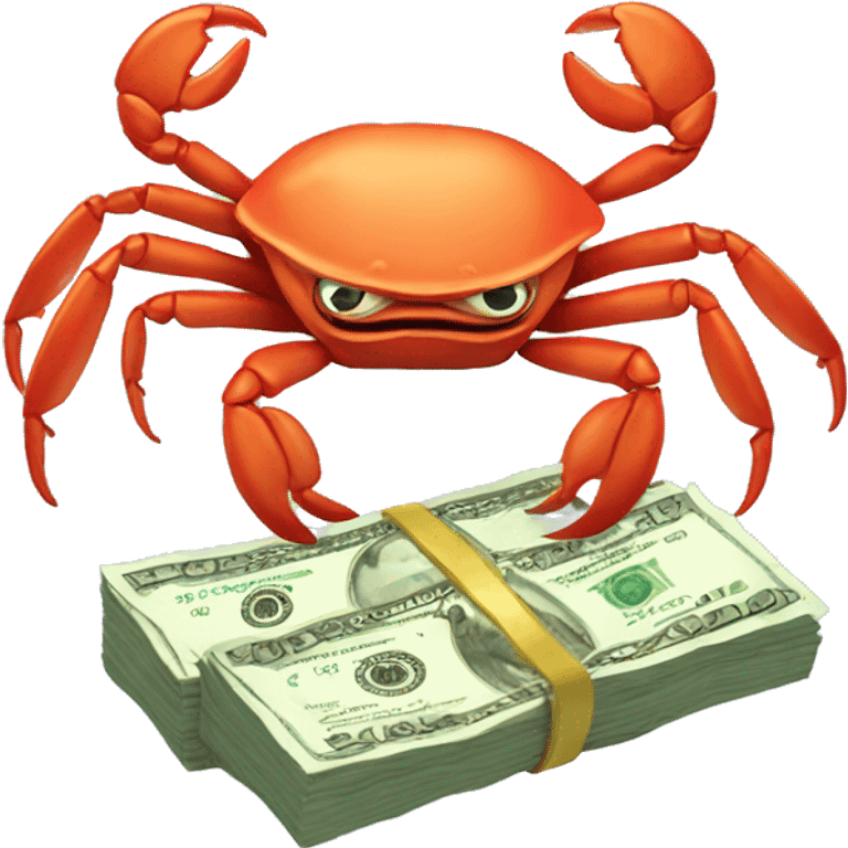 Crab with money emoji