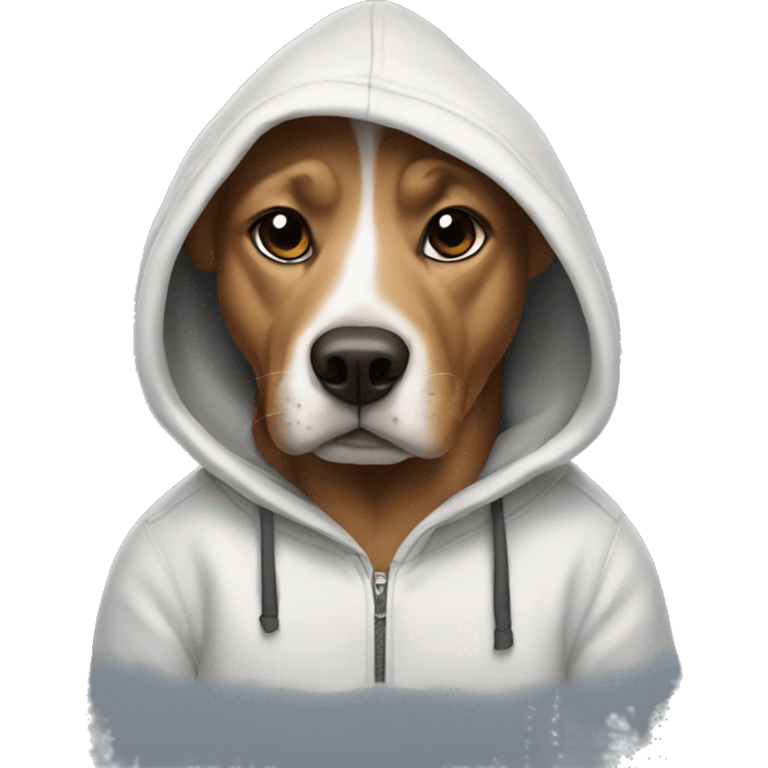 Dog wearing a hoodie emoji