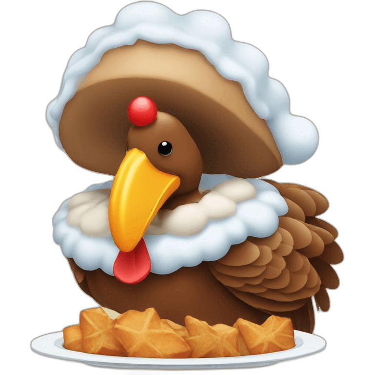 Christmas baked turkey emoji