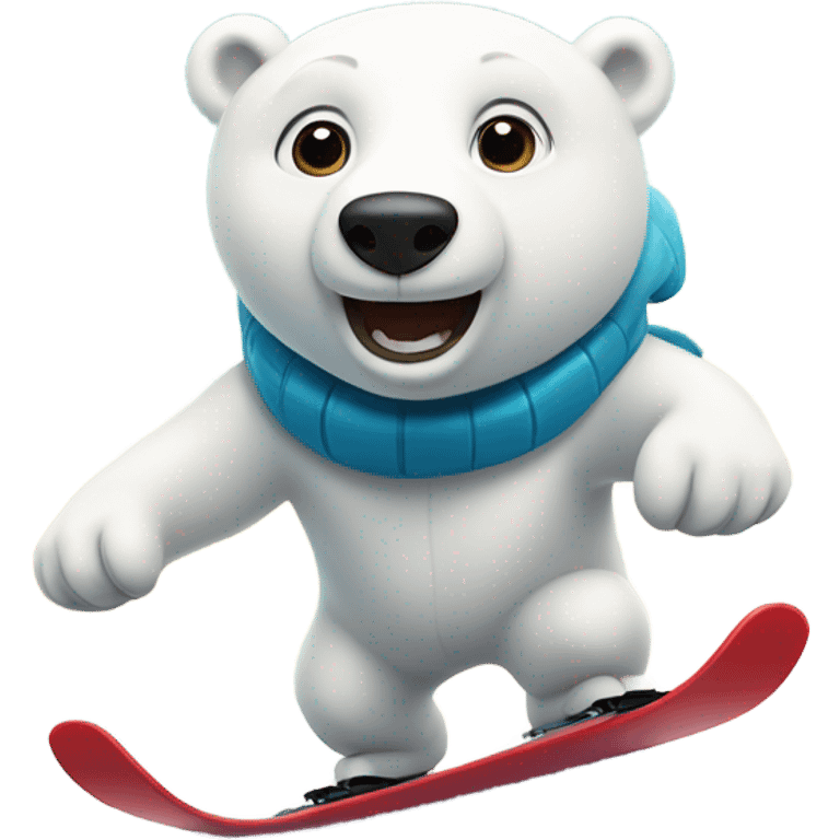 polar bear skiing emoji