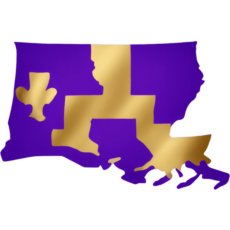 Purple and gold Louisiana state shape emoji