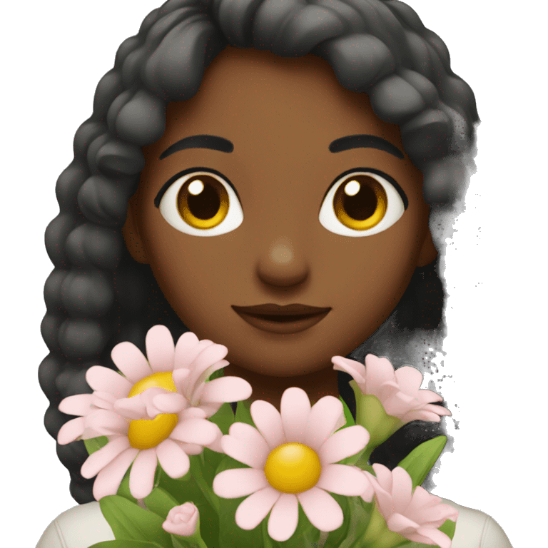 Girl with flowers emoji