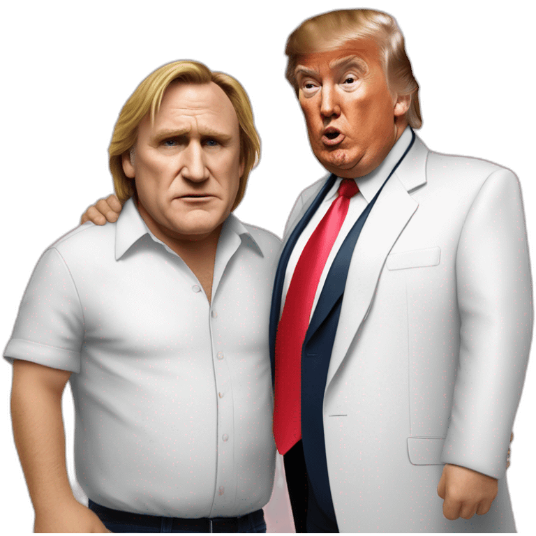 Gérard Depardieu with Donald trump emoji