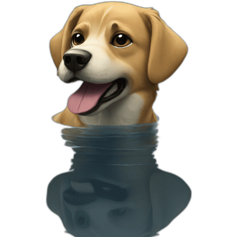 Dog in a lake emoji