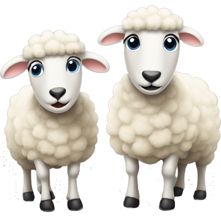 Two talking sheep emoji