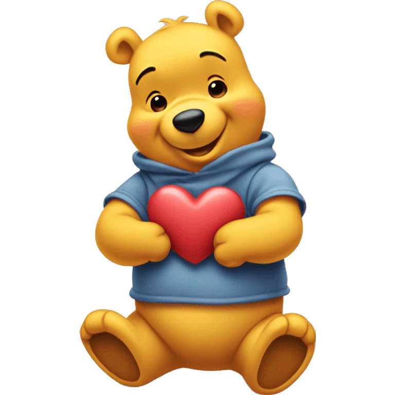 Winnie the Pooh holding a heart  emoji