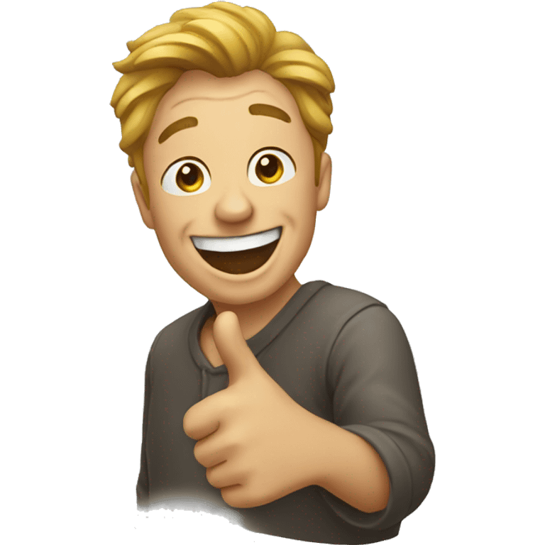 a man laughing and pointing emoji