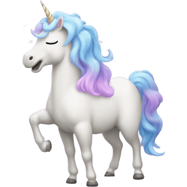 A unicorn farting emoji