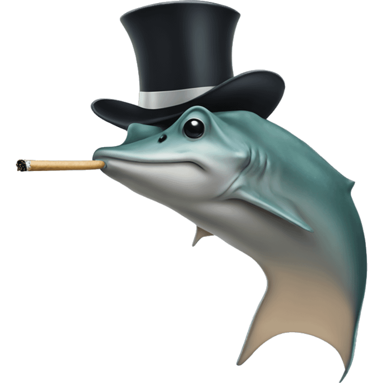 Stingray smoking in a top hat  emoji