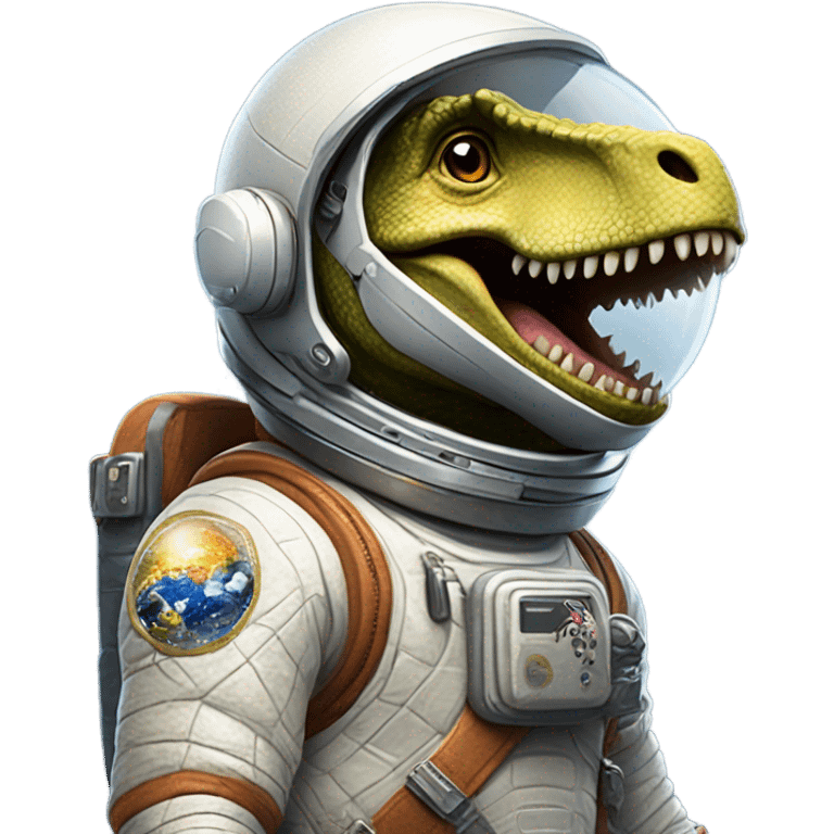 astronaut riding a dinosaur  emoji