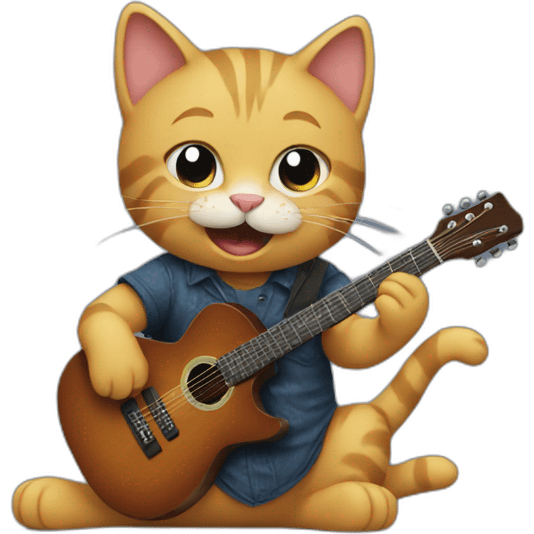 CAT playing the guitar emoji