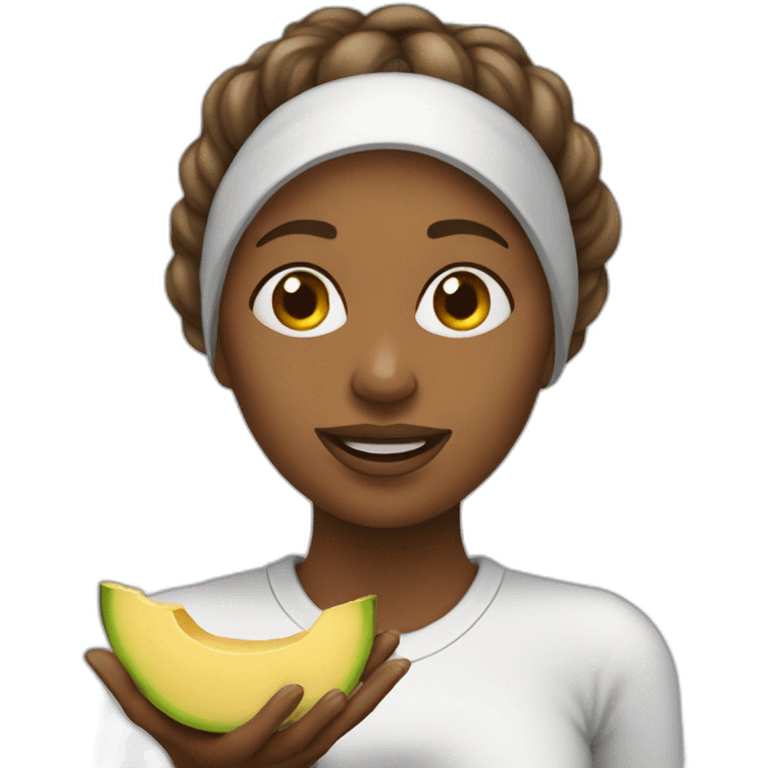 femme qui mange une banae emoji