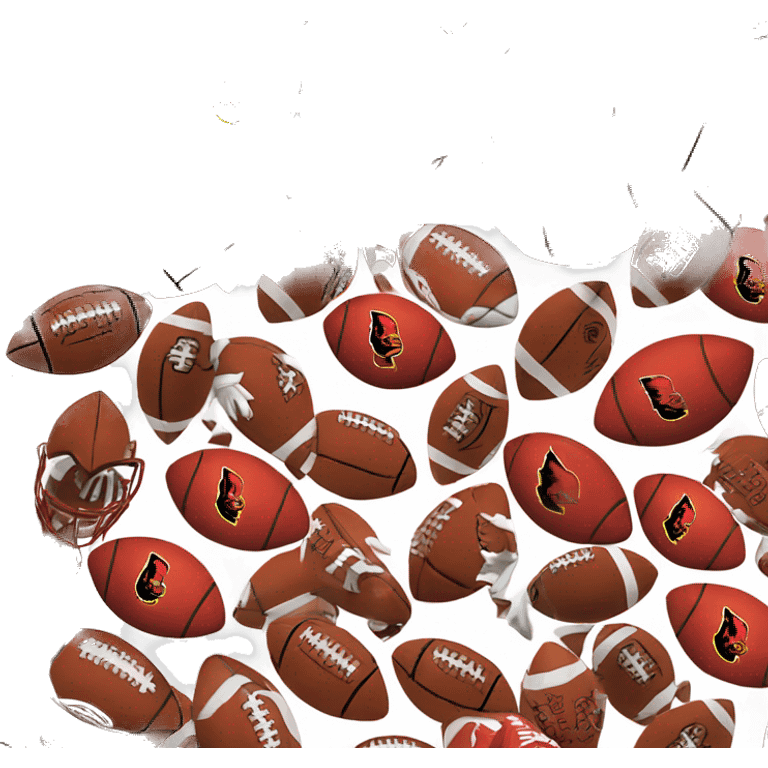 Louisville Cardinal spiking football emoji