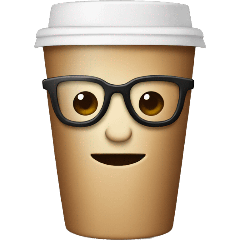 COffee cup with nerd emoji