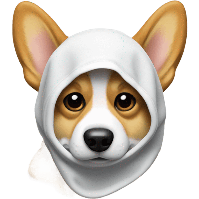 Corgi wearing a balaclava emoji