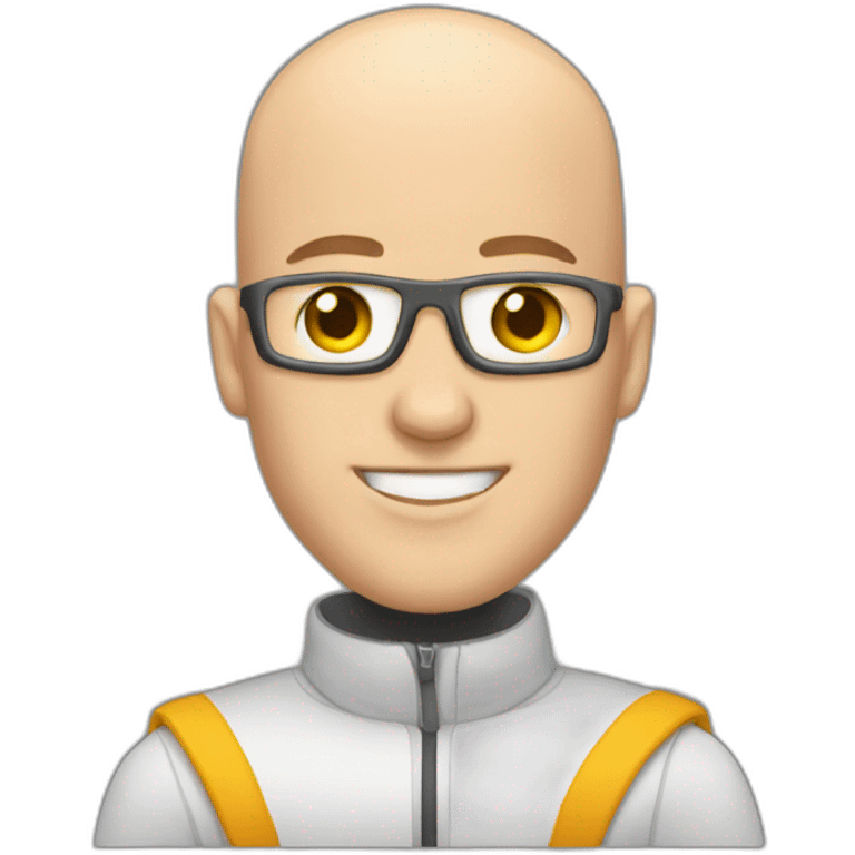 Bald man on monowheel emoji