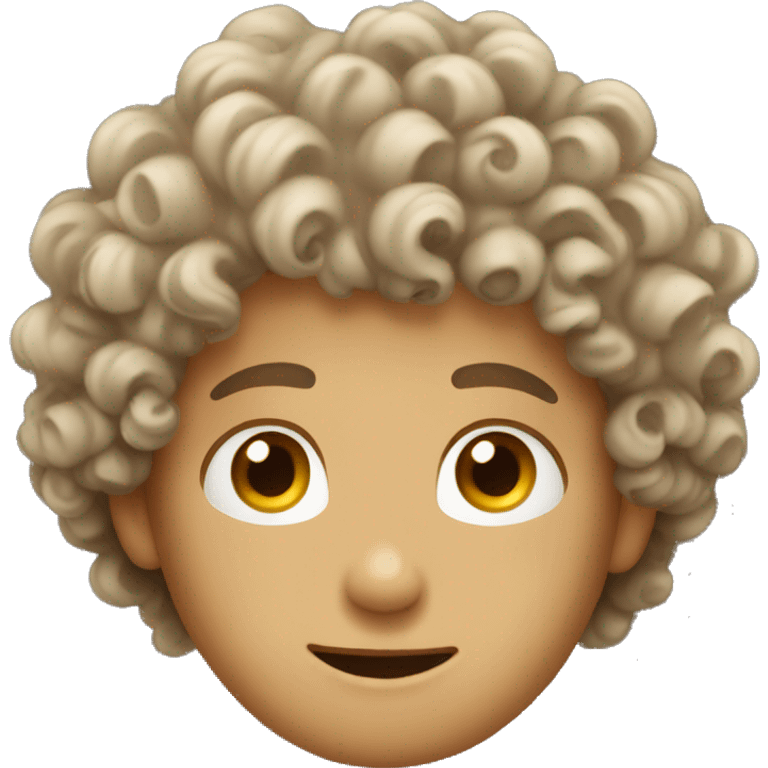 A curly hair boy with small eyes fair good looking  emoji