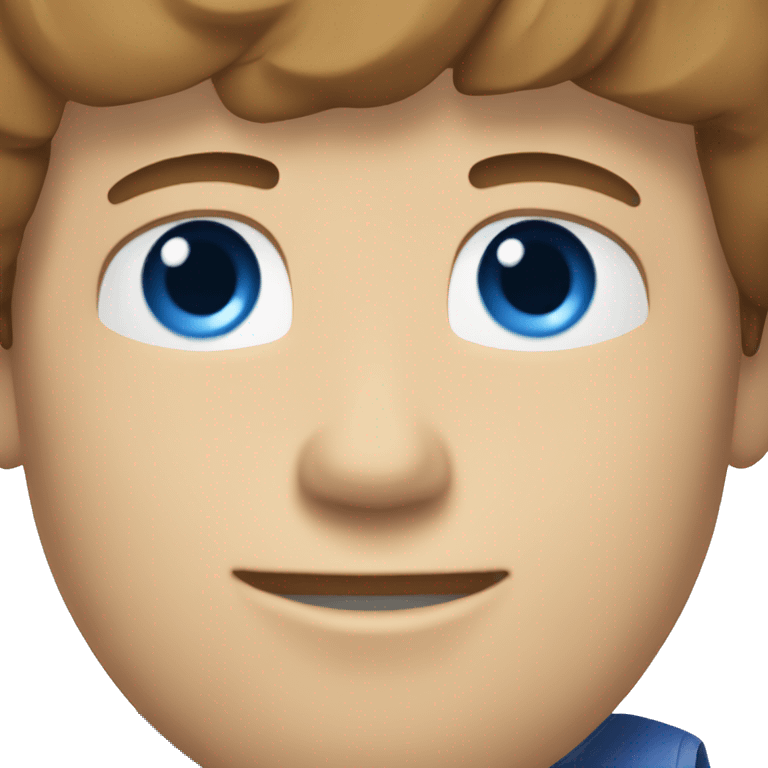 guy with brown hair to the left, blue eyes and light skin emoji