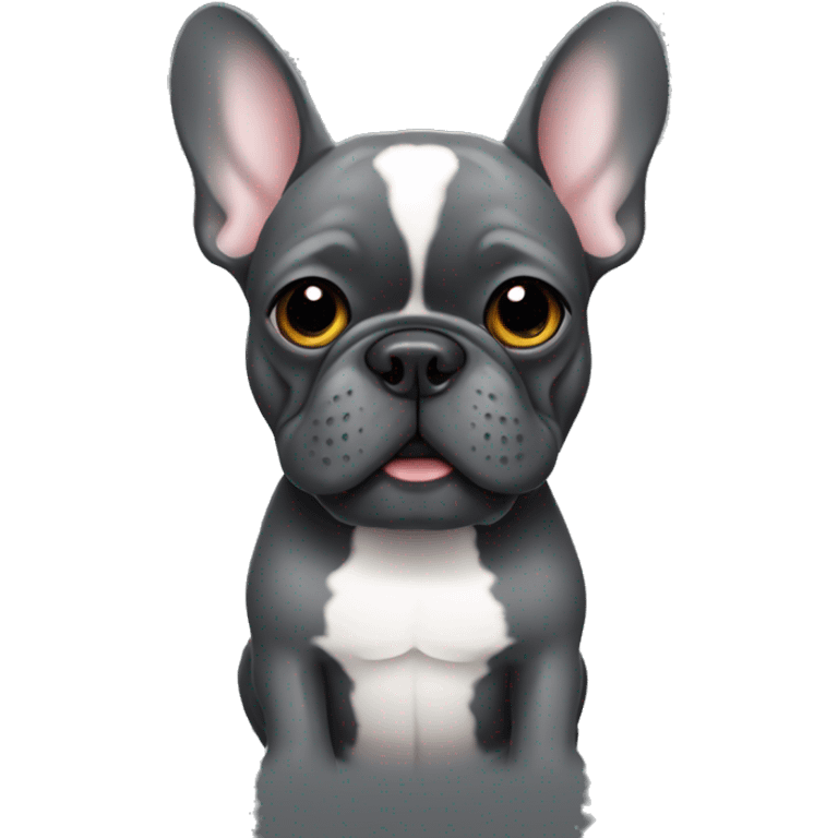 French bulldog full dark grey holding a beer emoji