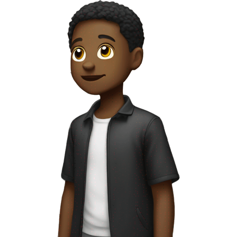 young black boy standing in front of church emoji