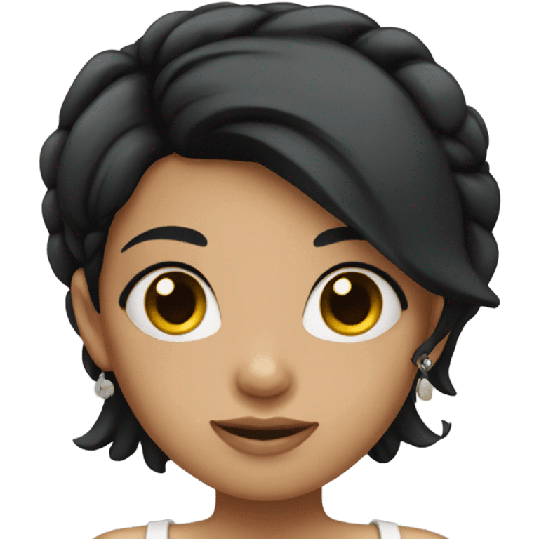 girl with black hair tattoo emoji