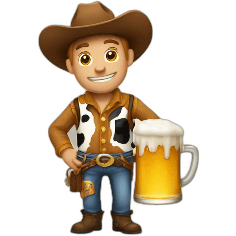 Cow-Boy with beer emoji