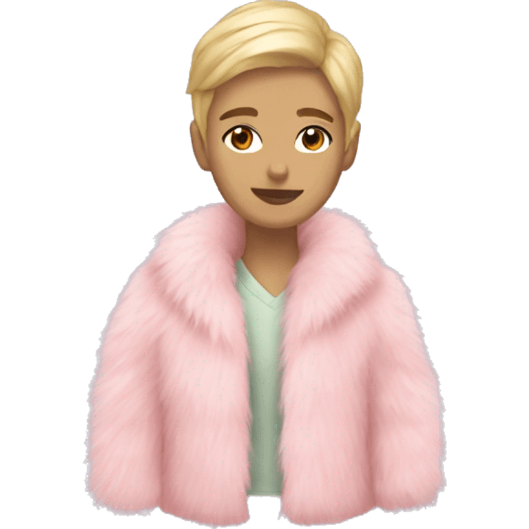 Pastel pink fur coat emoji